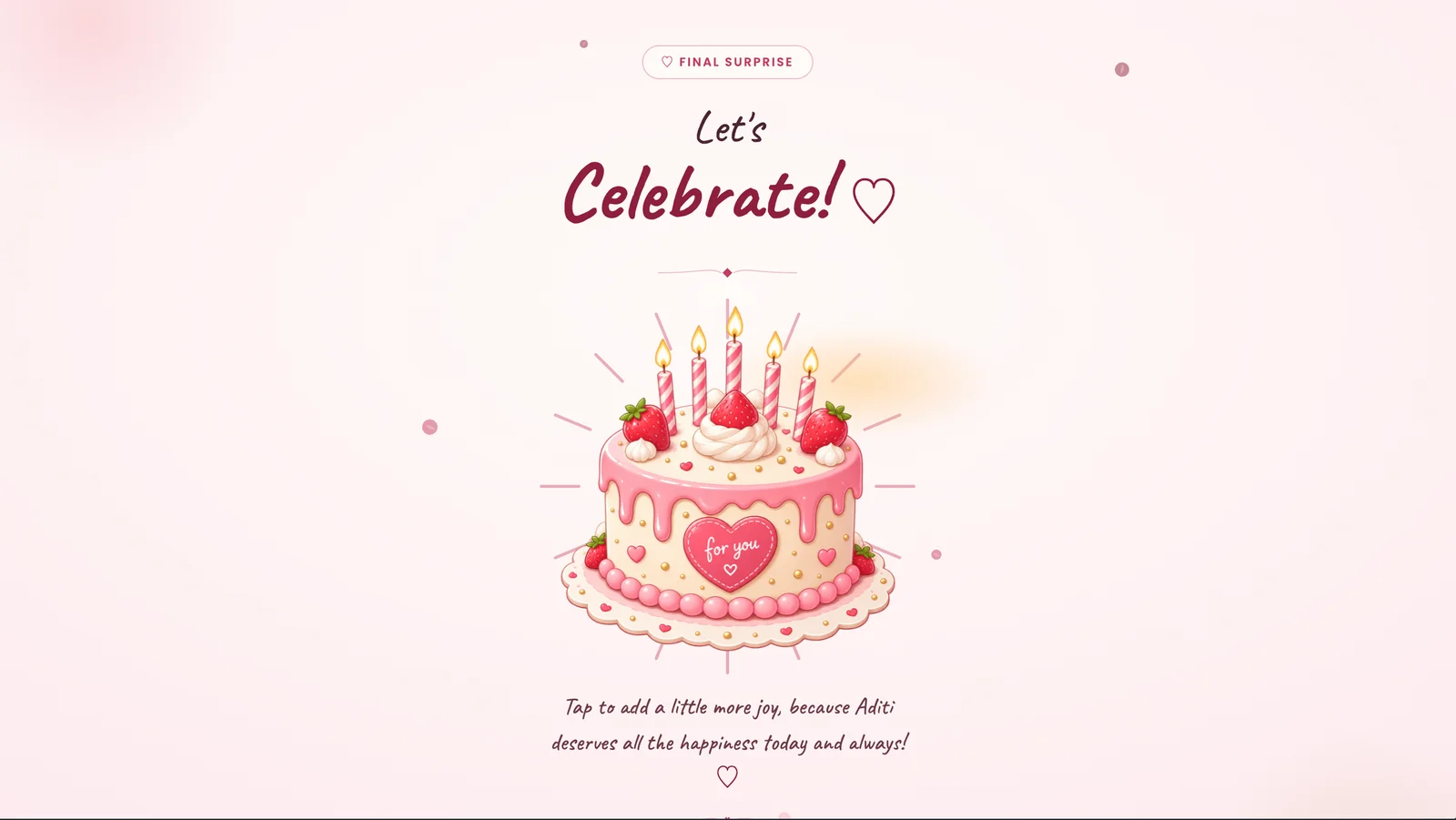 Happy Birthday 🎉 — personalised birthday website preview
